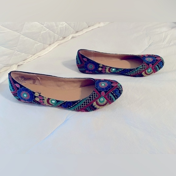 Sonoma women's slip on floral ballet flats multicolor embroidered size 9.5 - Picture 4 of 7